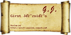 Girst Józsiás névjegykártya